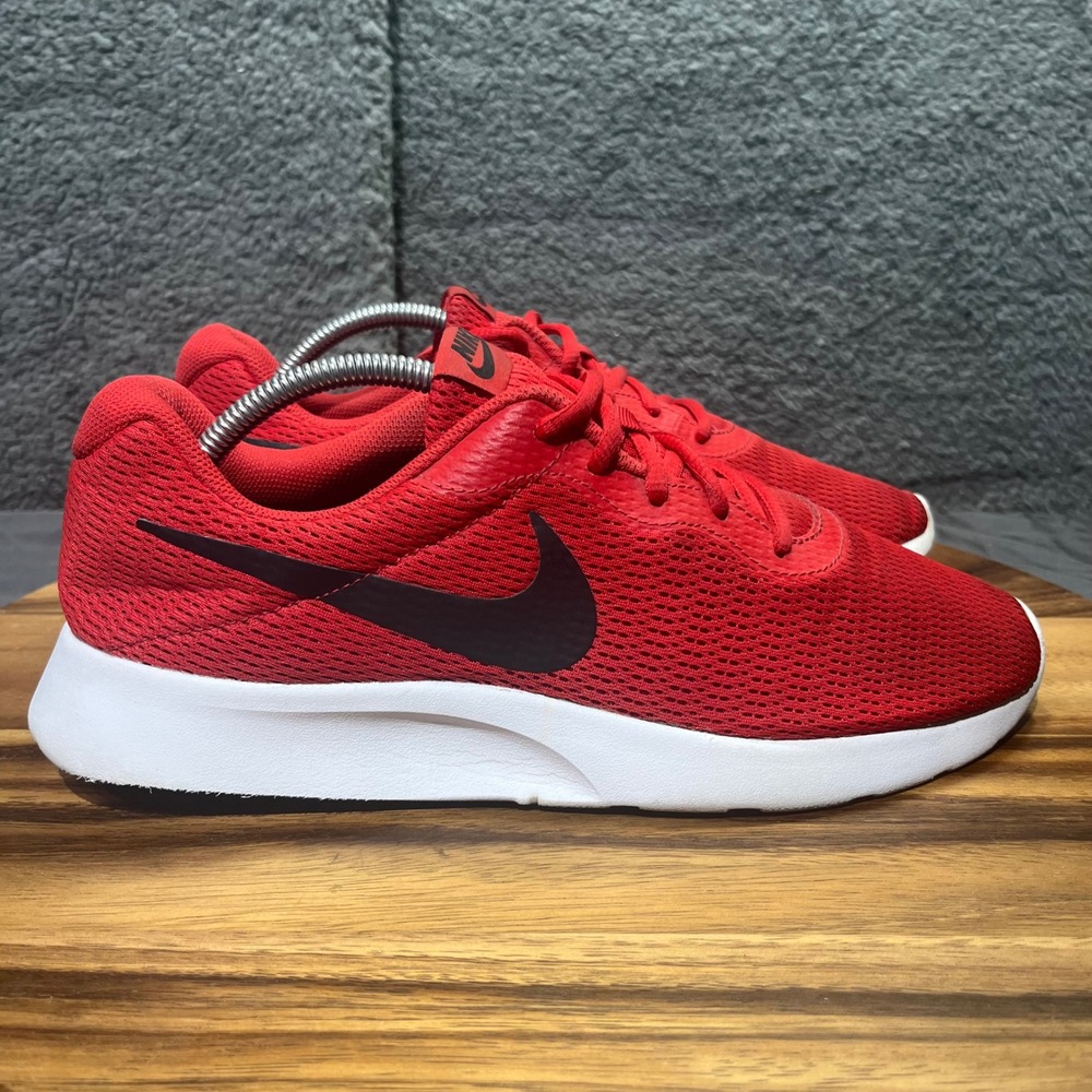 Nike Tanjun Men's Vibrant Red Athletic Running Shoes Sneakers Lace Up Size 10